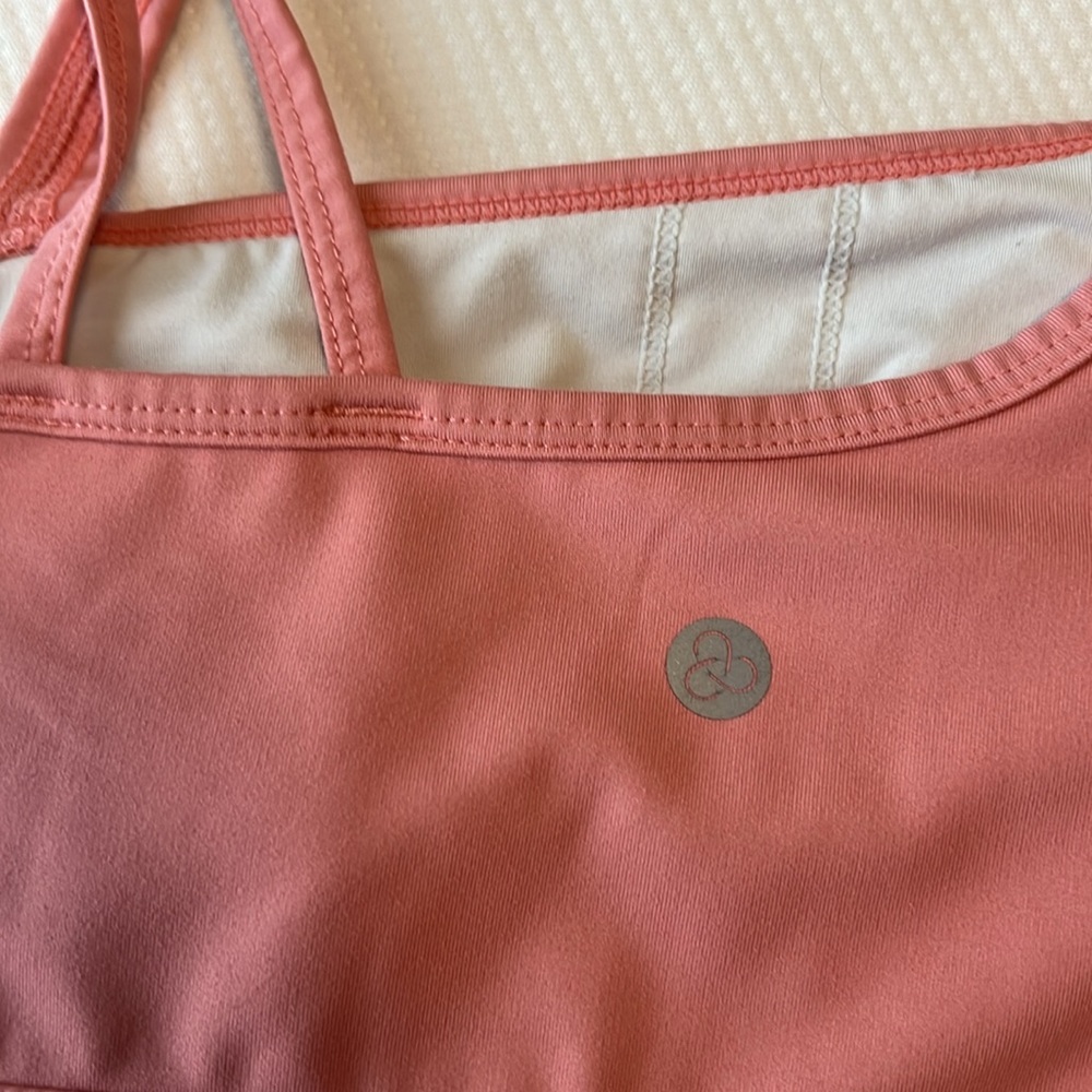 Zella Studio Lite Asymmetrical Sports Bra Yoga Medium Sup. Size Small Pink - Picture 3 of 5